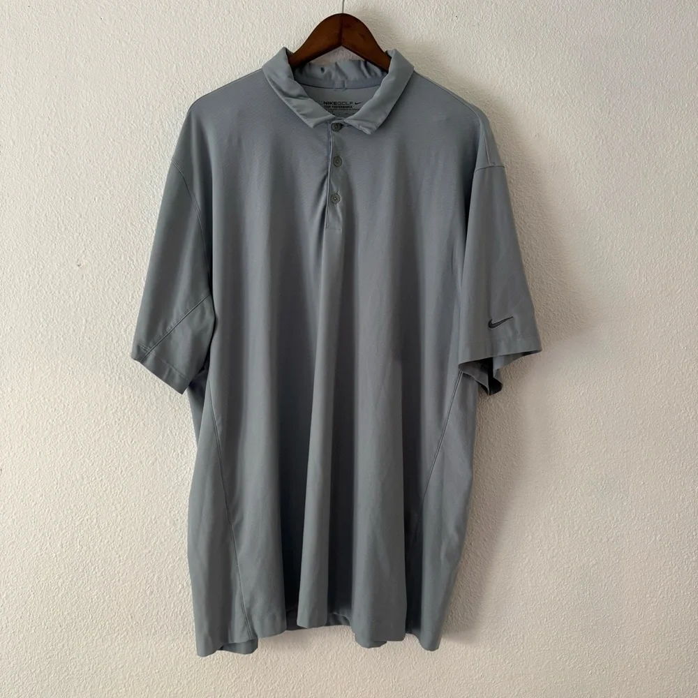 Nike Golf Tour Performance Polo Sporty XXL Blue Gray Dri FIT Athleisure Mens - Picture 9 of 10